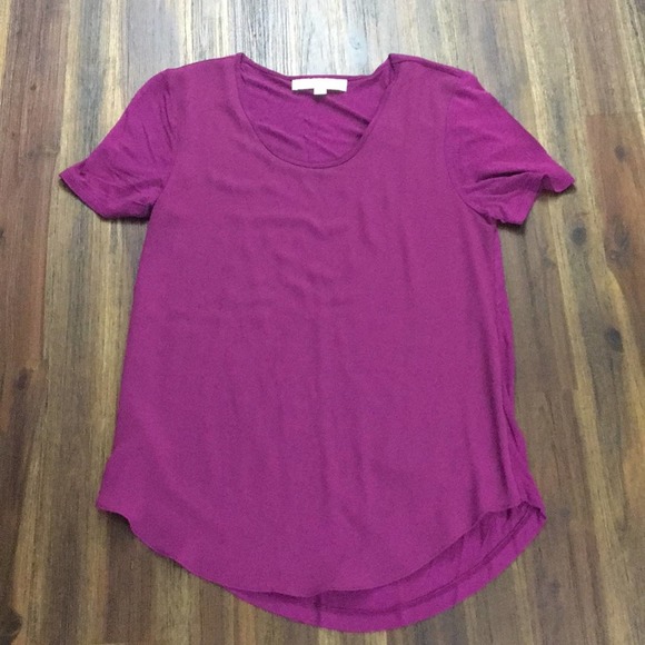 Ann Taylor Loft raspberry blouse - Picture 1 of 5